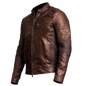 Chaqueta de piel de oveja original para hombre de la mejor calidad, chaqueta de piel auténtica de último diseño vintage, estilo motorista OEM - Product Image 1