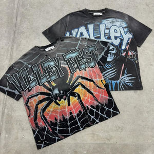 เสื้อยืดโอเวอร์ไซส์สำหรับผู้ชายเสื้อเชิ้ตลายกราฟฟิกแบบย้อนยุคทรงบ็อกซี่ฟิต - Product Image 2