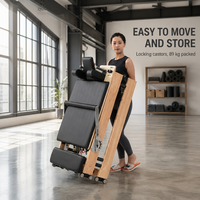 Lit de Pilates pliable en chêne massif, équipement d'exercice pour la maison, vente en gros OEM, 150 kg