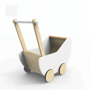 American Girl Furniture Pretend <strong>Doll</strong> Play Game White Pushchair Toy <strong>Wooden</strong> <strong>Doll</strong> <strong>Pram</strong> for Kids - Product Image 2