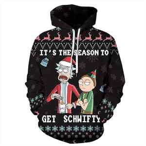 Sudadera con capucha de invierno con logotipo personalizado para hombre, diseño sólido ligero, Material polar, manga larga, tintes térmicos con estampado Digital navideño - Product Image 5