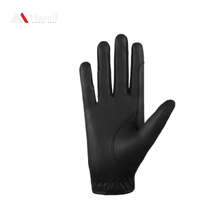 Guantes de equitación de cuatro vías con logotipo personalizado, Palma de cuero sintético portátil con impresión de silicona para jinetes propietarios de caballos - Product Image 3