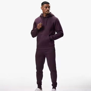 Conjunto de Sudadera con capucha de cuello redondo de algodón 100% de alta calidad, chándal con bordado desgastado, pantalones de chándal, diseño transpirable al por mayor para invierno - Product Image 4