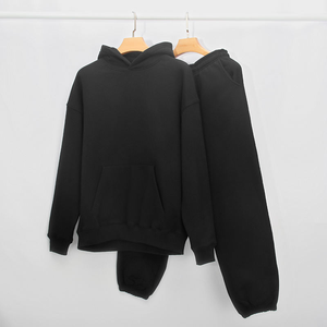 Ensemble de sweat-shirts à capuche personnalisés avec logo, ensemble de survêtements en coton vierge, ensembles de jogging, couleur unie, streetwear, sweat-shirt lourd pour homme - Product Image 4