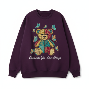 Sudadera Extra Grande para Mujer, Otoño, Forrada, Estampada en la Parte Delantera, Tejido de Felpa Acogedor, Ajuste Holgado y Relajado, Estilo Casual Urbano - Product Image 1