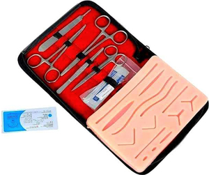 Professional <b>Suture</b> Practice <b>Kit</b> 5-Piece Stainless Steel for Medical Students Manual Surgical Skills Training DENTRIC IMPLANTS - Product Image 1