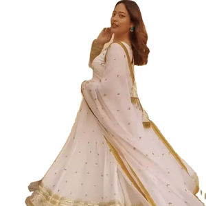 Launching New Georgette Silk Salwar with Embroidered Traditional Print Party Wear <b>Indian</b> & <b>Pakistani</b> <b>Clothing</b> 2024 Collection - Product Image 1