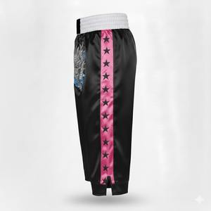 Wholesale Custom Design Boxing Kickboxing <b>Trouser</b> Paint for <b>Men</b> Women Training 100% Polyester Satin Fabric Breathable Quick Dry - Product Image 5