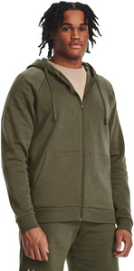 Olive green <b>zip</b>-up <b>hoodie</b> and jogger set with drawstring hood, front <b>pockets</b>, and elastic cuffs for a cozy and casual fit. - Product Image 2