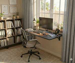 Table pliante murale de conception européenne pour ordinateur portable, table compacte pliable pour chambre à coucher, appartement, bureau, meubles de maison - Product Image 2