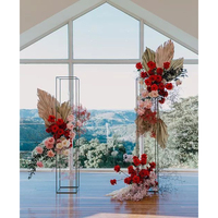 Vente chaude or grand support de fleurs pour la décoration de table de fête de mariage pièce centrale support de fleurs en métal exportateur de l'inde