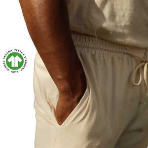 Pantalones para correr de algodón orgánico para hombre-Natural, jersey de 5,4 oz, transpirable con cintura elástica y puños de pierna acanalados - Product Image 6