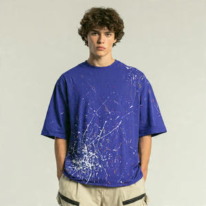 Camiseta de Manga Corta Holgada para Hombre, Cuello Redondo, Hombros Caídos, 100% Algodón Tejido, Transpirable, Verano - Product Image 5