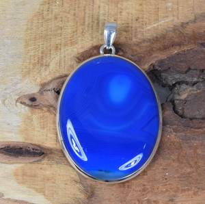 Colgante de Ágata Azul de Botsuana, Plata de Ley 925, Hecho a Mano, Joyería Clásica Bohemia con Piedras Preciosas, Regalo Elegante para Mujeres y Niñas - Product Image 2