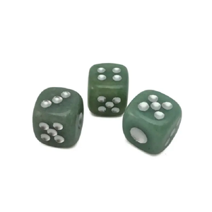 Pierre d6 cube de dés vert aventurine pierre précieuse naturelle pierre de cristal d6 dés pierre gravée points personnalisés dés Vikings grossiste - Product Image 6