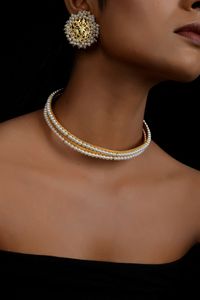 2025 nueva llegada collar de perlas de agua dulce chapado en oro para mujer estilo moderno con latón para bodas fiestas regalos - Product Image 6