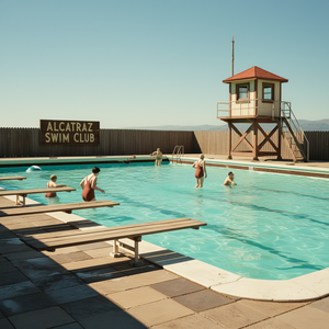 สโมสรว่ายน้ำอัลคาทราซทีม 1934 เสื้อยืดโปรโมชั่นแขนยาวสไตล์วินเทจ 1934 สไตล์วินเทจ - Product Image 3