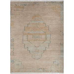 Tapis en laine noué à la main Thyme Gold, design médaillon classique AKWL-1716, motif rectangulaire pour couloir, salon et chambre à coucher - Product Image 1