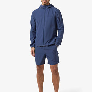 <b>Men's</b> Unisex Windbreaker <b>Jacket</b> and Shorts Set Two-Piece Solid Printed Breathable Quick Dry <b>Summer</b> Outfit - Product Image 6