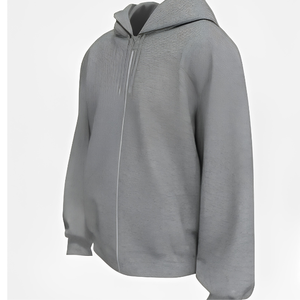 Casual Hoodie <b>Mens</b> Womens 100% Cotton Lightweight Oversized Zip Pullover Streetwear Solid Winter Soft Breathable Custom OEM - Product Image 3