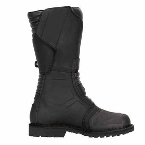 Bottes de moto en cuir noir personnalisées de haute qualité pour hommes avec finition haut de gamme, semelle durable, protection et confort de conduite - Product Image 3
