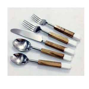 Vente en gros de couverts vintage en acier inoxydable à manche antique de luxe couverts de banquet ensemble en argent et or pour mariage - Product Image 2