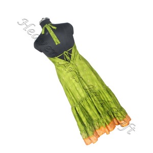 SD024 Saree / Sari / Shari vêtements indiens et pakistanais de l'Inde Hippy Boho vente chaude indien à la main Vintage Sari robe en soie - Product Image 4