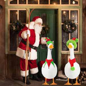 Tenues de Noël pour Porche : Vêtements de Canard Père Noël, Chapeau et Écharpe de Noël pour Canard en Ciment, Jardin, Fête de Noël, Patio, Extérieur - Product Image 5