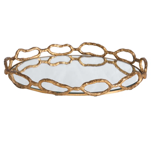 <b>Aluminium</b> <b>Wire</b> Design Round Serving Tray Cut Work Metal Enamel Tray for Wedding Restaurant Hotel Use Art Deco Style for Ramadan - Product Image 2