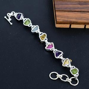 925 Sterling Silver Gold Plated <b>Crystal</b> Natural Stone Cuff <b>Bracelet</b> Trendy Christmas Gift Royal Elegant Style Cute Jewellery - Product Image 2