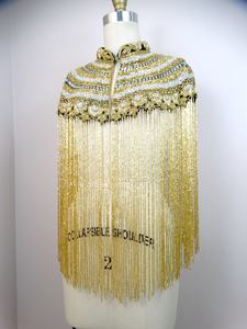 Chandni Export House elegante capa burlesca con cuentas hebras lentejuelas Material de poliéster adulto sujeta cuello festivo Wrap Club - Product Image 5