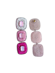 Bijoux de mode cadeau Westers style amour graine perle femmes perles de verre broderie boucles d'oreilles luxe à la main triple dames boucles d'oreilles - Product Image 3