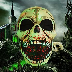 4 ft Halloween Inflatable Skull với Magic LED đáng sợ ngoài trời Halloween trang trí Hot Bán Nhà Máy Giá New Arrival - Product Image 1
