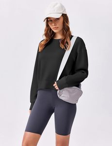 เสื้อสเวตเชิ้ตครอปทรงบ็อกซี่ คอกลม ผ้าฝ้าย 100% น้ำหนัก 360 กรัม พิมพ์ลายตามสั่ง สำหรับผู้หญิง โลโก้ด้านหน้า ผลิตจากผ้าฟลีซเป็นมิตรกับสิ่งแวดล้อม เหมาะสำหรับฤดูใบไม้ร่วง - Product Image 2