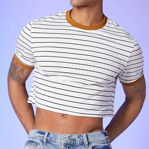 T-shirt de culture sur mesure de conception unique pour les hommes nouveauté t-shirts de culture à séchage rapide de grande taille - Product Image 3