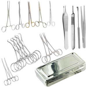Ensemble de 71 instruments chirurgicaux vétérinaires réutilisables en acier inoxydable, neufs, avec poignée dorée, équipement chirurgical de base pour la stérilisation - Product Image 4