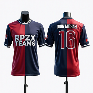 Ropa de cuello redondo deportiva personalizada para hombres, camisetas de pesca de fútbol de softball transpirables, camiseta impresa sublimada - Product Image 5