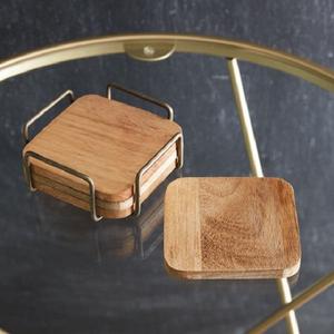 Posavasos de madera de fabricación india a la venta, colección de artículos de artesanía de diseño único en posavasos de piedra con soporte asequible - Product Image 2