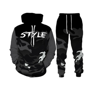 2024 nuevo estilo personalizado bordado Logo ropa de entrenamiento sólido con capucha cómodo suave 100% algodón conjunto de dos piezas chándales - Product Image 5