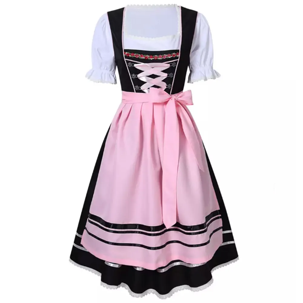 Ladies Traditional Bavarian Octoberfest Dresses German Beer Wench Costume Halloween Carnival Oktoberfest Dirndl Dress With Apron