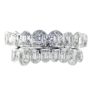 Personnalisé 925 Argent Plaqué Or Dents Grillz Glacé Moissanite Taille Émeraude Diamant Bijoux pour Hommes Style Hip Hop - Product Image 1