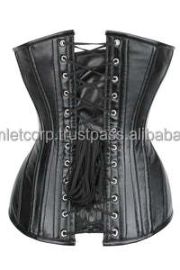 Body <b>Shaper</b> Women Plus Size Winter Heavyweight Vintage Cowhide Leather Corset Sexy Lace V-neck Bustier Top Breathable Princess - Product Image 2