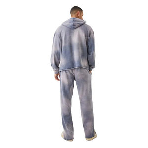 Sweat à capuche personnalisé délavé à l'acide, mode masculine, sweat à capuche oversize, épaules tombantes, décoloration au soleil, design personnalisé - Product Image 2