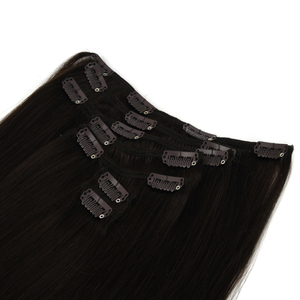 Extensions de cheveux humains Remy à clips KSWIGS, trame unique, lisses et soyeuses, noir naturel, postiche épais pour filles et femmes - Product Image 5