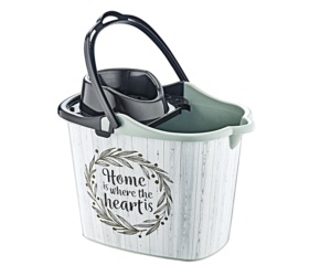 Very Good Design Plastic Cleaning <b>Bucket</b> with Squeezer <b>and</b> 4 Wheels Under Featuring a Comfortable Plastic Handle - Product Image 6