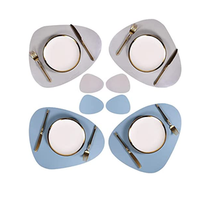 Tapis de table de ménage en cuir Rectangle de couleur grise Accessoires de cadeau de mariage pièce de vente chaude de conception de luxe - Product Image 4