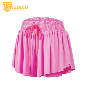 Pantalones cortos deportivos para correr de secado rápido al por mayor, pantalones cortos deportivos de doble capa con cintura elástica para entrenamiento activo, pantalones cortos de yoga para ciclismo al aire libre para mujer - Product Image 3