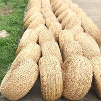 Pouf rond en paille tissée à la main, pouf en jonc de mer, vente en gros