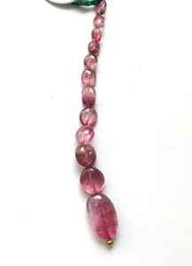 ลูกปัดทัวร์มาลีนสีชมพูธรรมชาติ 1 เส้น สำหรับทำเครื่องประดับอัญมณี - Product Image 5