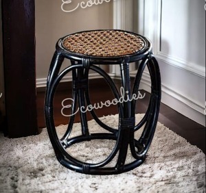 Nouveau Style rotin ottoman petites Tables basses rondes assis ottoman rotin ottoman salon meubles os incrustation Console - Product Image 5